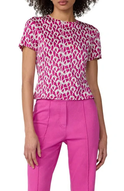 Diane Von Furstenberg Perfect Short Sleeve Top In Blue