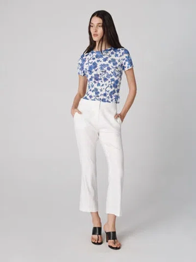 Diane Von Furstenberg Perfect Short Sleeve Top In Heritage Vine Degrade