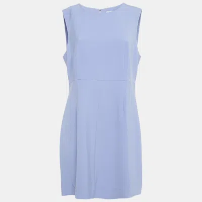 Pre-owned Diane Von Furstenberg Periwinkle Blue Crepe Sleeveless Carrie Dress Xl