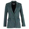 Diane Von Furstenberg Petra Jacquard Blazer In Green Polyamide In Green