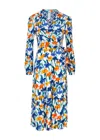 Diane Von Furstenberg Phoenix Reversible Dress In Dianthus Reversible To Vintage Cane In Blue