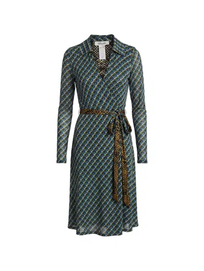 Diane Von Furstenberg Phoenix Reversible Wrap Midi Dress In White