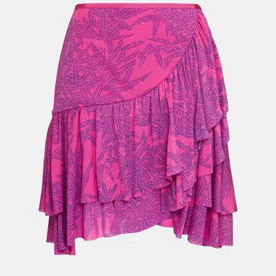 Pre-owned Diane Von Furstenberg Pink Jersey Paloma Mini Skirt S