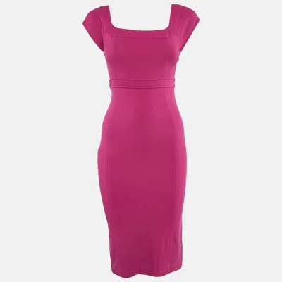 Pre-owned Diane Von Furstenberg Pink Jersey Sheath Dress S