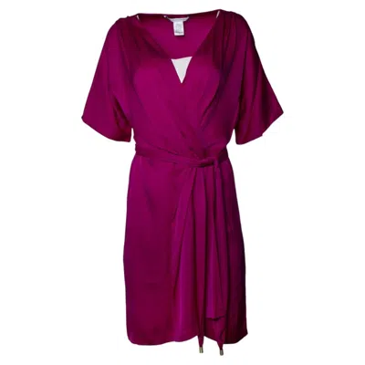 Pre-owned Diane Von Furstenberg , Pink Silk Dress With Belt