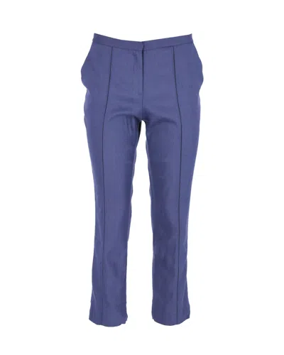 Diane Von Furstenberg Pintucked Pants In Blue Viscose