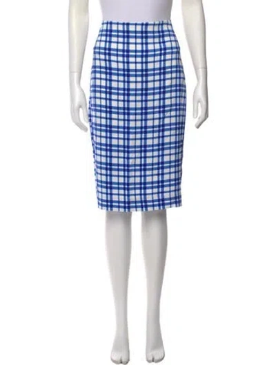 Pre-owned Diane Von Furstenberg Plaid Print Knee-length Skirt W/ Tags In Multi