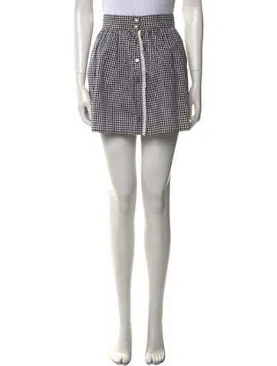 Pre-owned Diane Von Furstenberg Plaid Print Mini Skirt In Multi