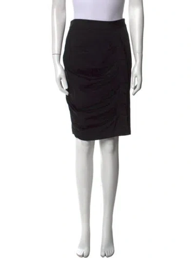 Pre-owned Diane Von Furstenberg Pleated Accents Knee-length Skirt In Black