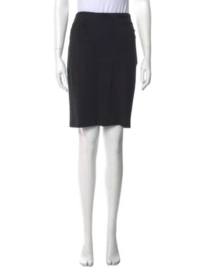 Pre-owned Diane Von Furstenberg Pleated Accents Knee-length Skirt In Black