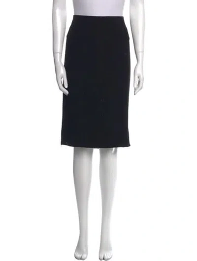 Pre-owned Diane Von Furstenberg Pleated Accents Knee-length Skirt In Black