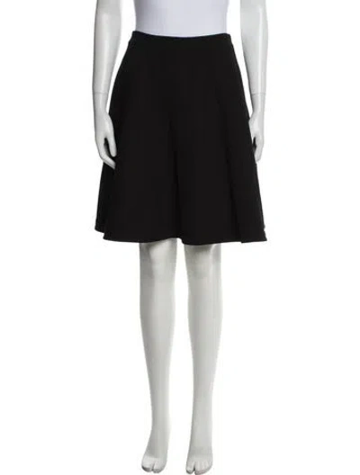 Pre-owned Diane Von Furstenberg Pleated Accents Knee-length Skirt In Black