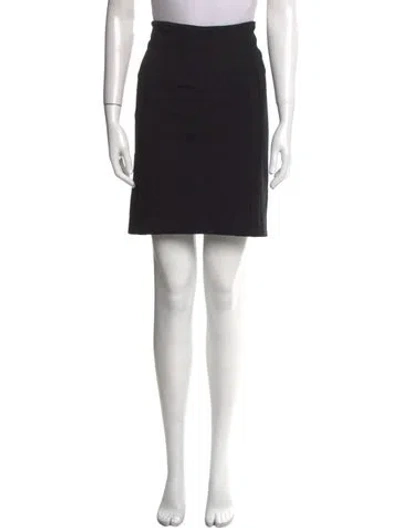 Pre-owned Diane Von Furstenberg Pleated Accents Knee-length Skirt In Black