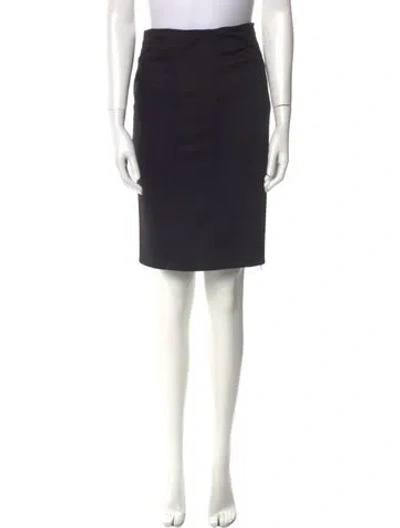 Pre-owned Diane Von Furstenberg Pleated Accents Knee-length Skirt In Black