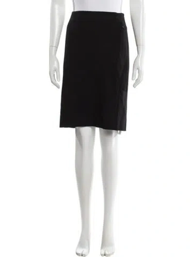 Pre-owned Diane Von Furstenberg Pleated Accents Knee-length Skirt In Black