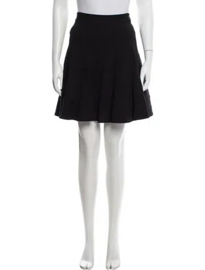 Pre-owned Diane Von Furstenberg Pleated Accents Knee-length Skirt In Black