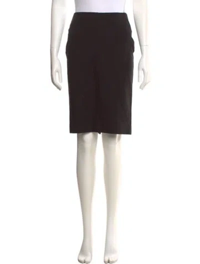 Pre-owned Diane Von Furstenberg Pleated Accents Knee-length Skirt In Black