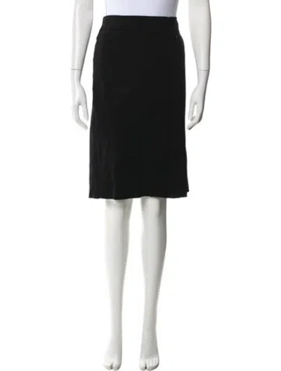 Pre-owned Diane Von Furstenberg Pleated Accents Knee-length Skirt In Black