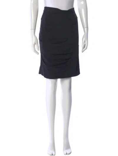 Pre-owned Diane Von Furstenberg Pleated Accents Knee-length Skirt In Black