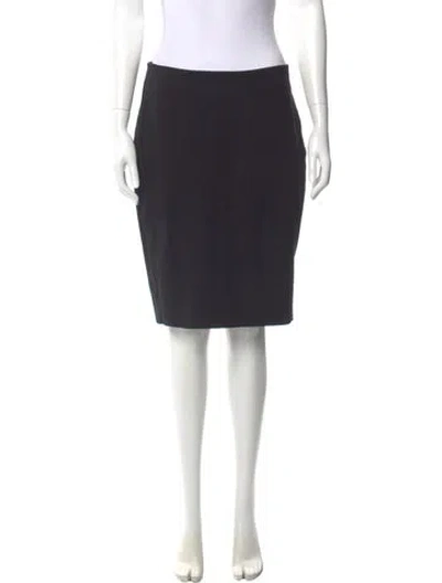 Pre-owned Diane Von Furstenberg Pleated Accents Knee-length Skirt In Black