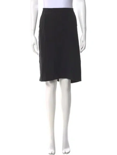 Pre-owned Diane Von Furstenberg Pleated Accents Knee-length Skirt In Black
