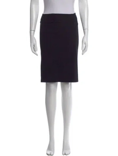 Pre-owned Diane Von Furstenberg Pleated Accents Knee-length Skirt In Black