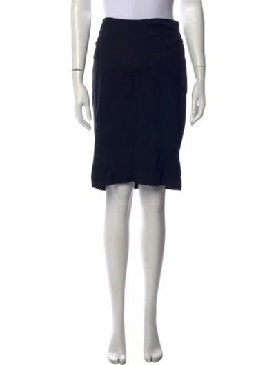Pre-owned Diane Von Furstenberg Pleated Accents Knee-length Skirt In Black