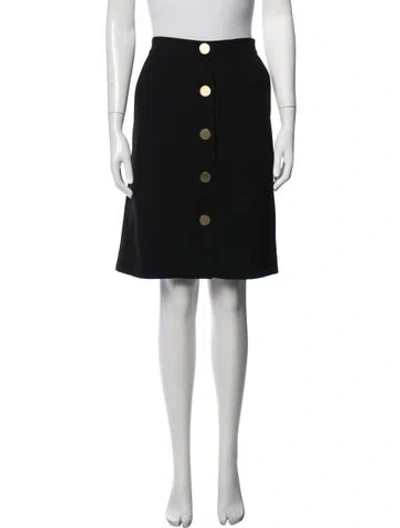 Pre-owned Diane Von Furstenberg Pleated Accents Knee-length Skirt In Black