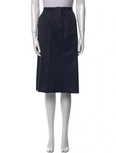 Pre-owned Diane Von Furstenberg Pleated Accents Knee-length Skirt In Blue