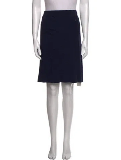 Pre-owned Diane Von Furstenberg Pleated Accents Knee-length Skirt In Blue