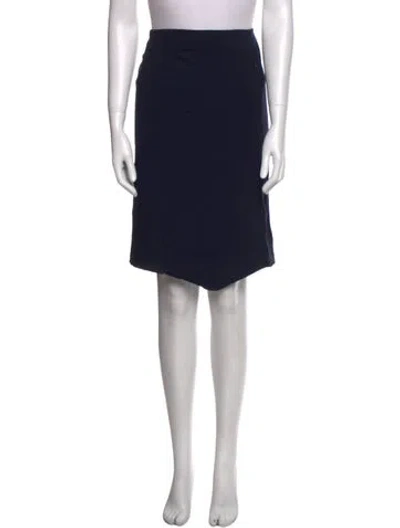 Pre-owned Diane Von Furstenberg Pleated Accents Knee-length Skirt In Blue