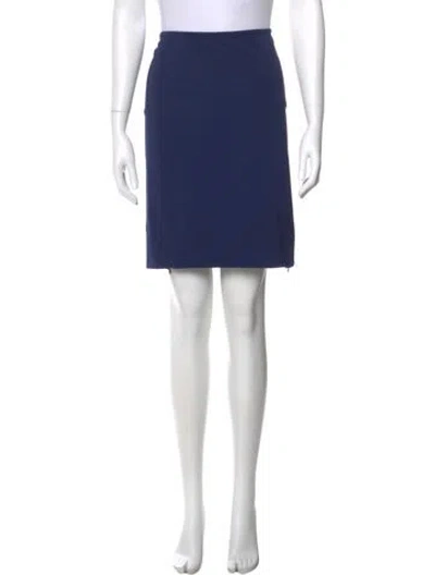Pre-owned Diane Von Furstenberg Pleated Accents Knee-length Skirt In Blue