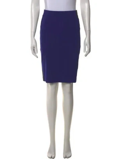 Pre-owned Diane Von Furstenberg Pleated Accents Knee-length Skirt In Blue