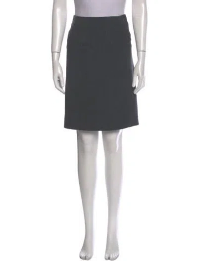 Pre-owned Diane Von Furstenberg Pleated Accents Knee-length Skirt In Gray
