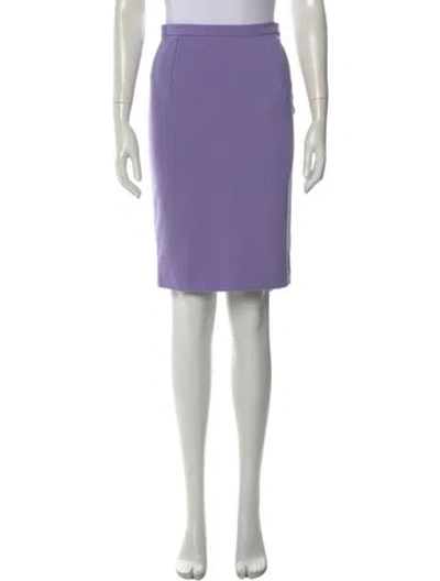 Pre-owned Diane Von Furstenberg Pleated Accents Knee-length Skirt In Purple
