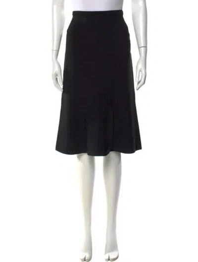 Pre-owned Diane Von Furstenberg Pleated Accents Knee-length Skirt W/ Tags In Black