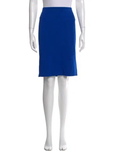 Pre-owned Diane Von Furstenberg Pleated Accents Knee-length Skirt W/ Tags In Blue