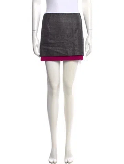 Pre-owned Diane Von Furstenberg Pleated Accents Mini Skirt