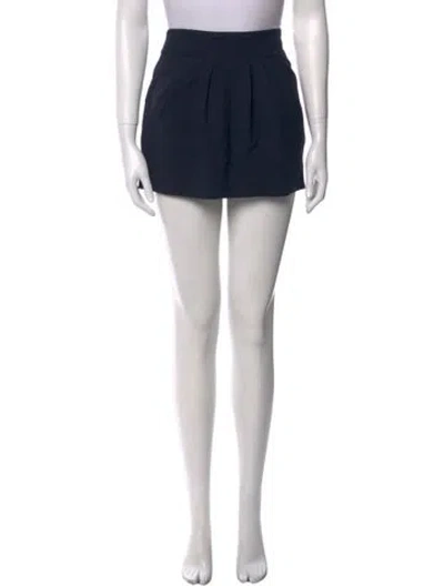 Pre-owned Diane Von Furstenberg Pleated Accents Mini Skirt In Black