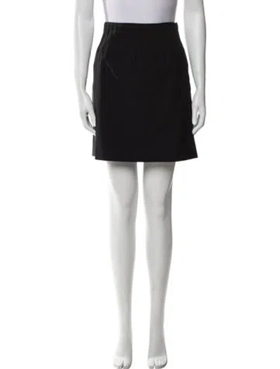 Pre-owned Diane Von Furstenberg Pleated Accents Mini Skirt In Black