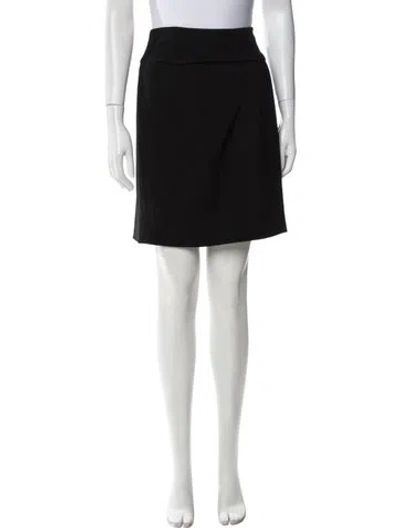 Pre-owned Diane Von Furstenberg Pleated Accents Mini Skirt In Black