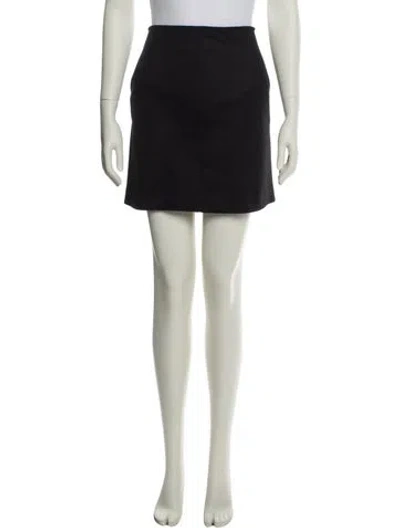 Pre-owned Diane Von Furstenberg Pleated Accents Mini Skirt In Black