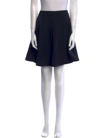 Pre-owned Diane Von Furstenberg Pleated Accents Mini Skirt In Black