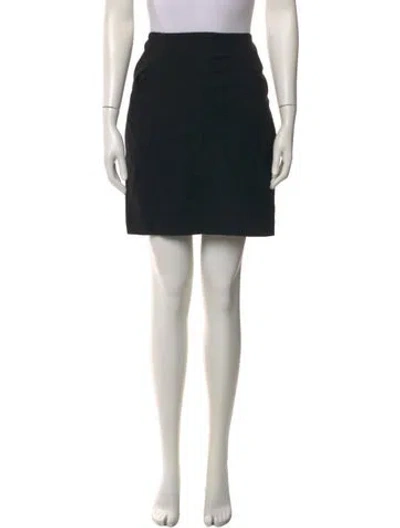 Pre-owned Diane Von Furstenberg Pleated Accents Mini Skirt In Black