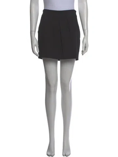 Pre-owned Diane Von Furstenberg Pleated Accents Mini Skirt In Black