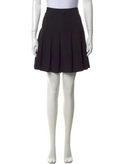 Pre-owned Diane Von Furstenberg Pleated Accents Mini Skirt In Black