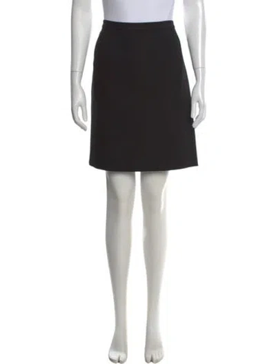 Pre-owned Diane Von Furstenberg Pleated Accents Mini Skirt In Black
