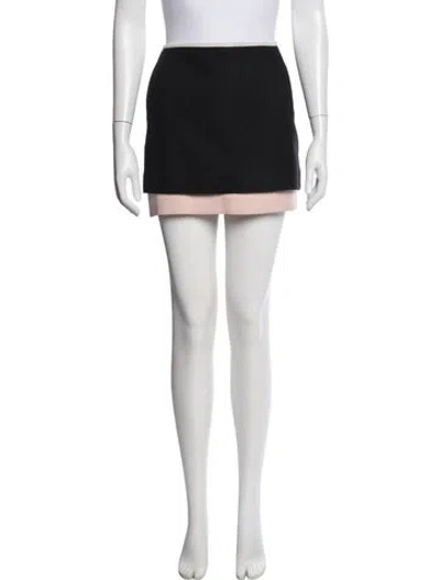 Pre-owned Diane Von Furstenberg Pleated Accents Mini Skirt In Black