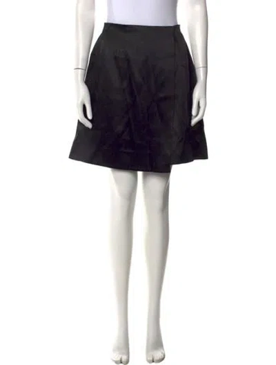 Pre-owned Diane Von Furstenberg Pleated Accents Mini Skirt In Black