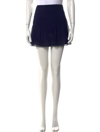 Pre-owned Diane Von Furstenberg Pleated Accents Mini Skirt In Blue
